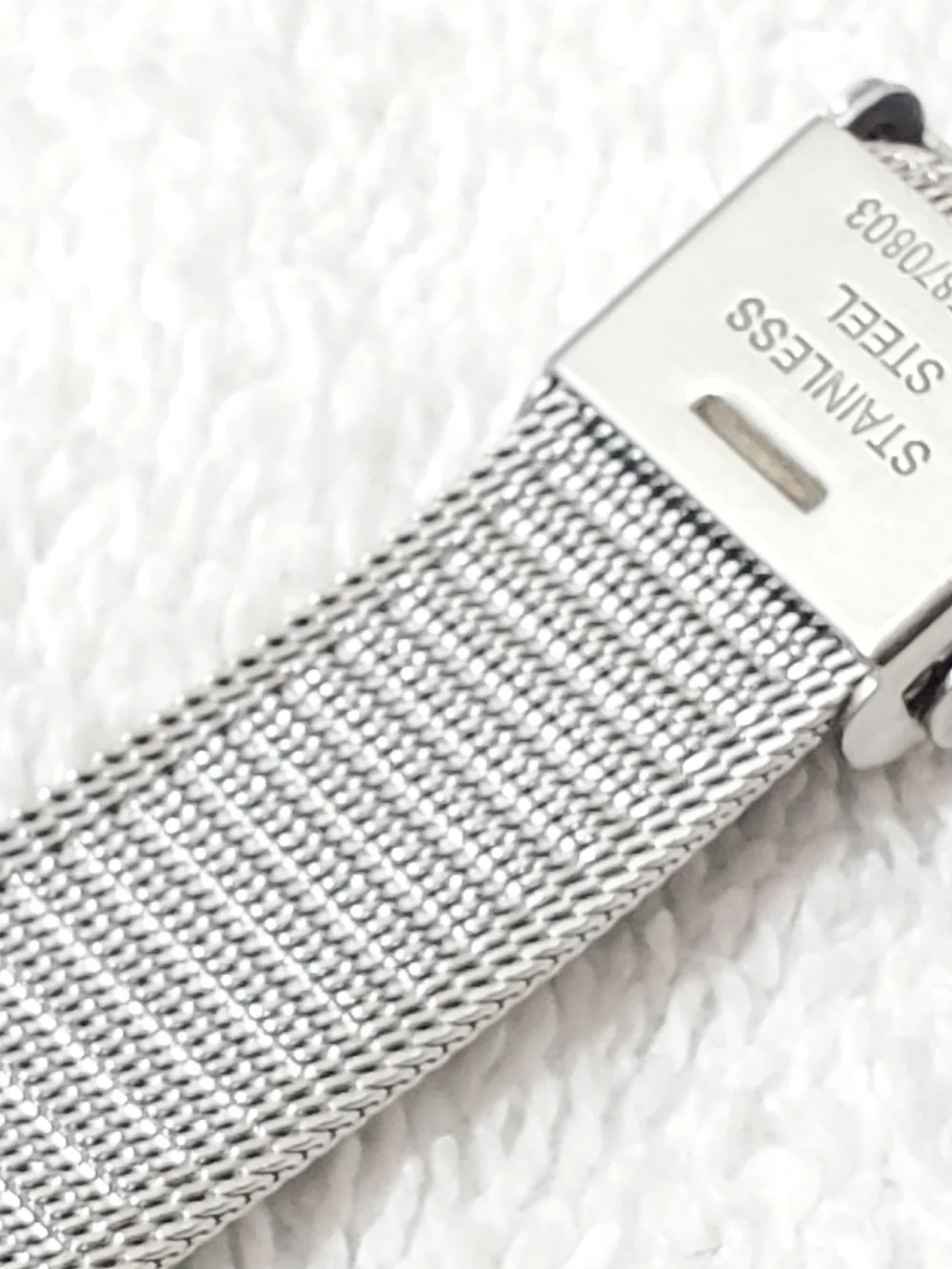 Skagen Denmark Mesh Band Stainless Steel Women's Watch Silver 4 Diamonds Dial